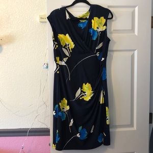 yellow and blue floral dress